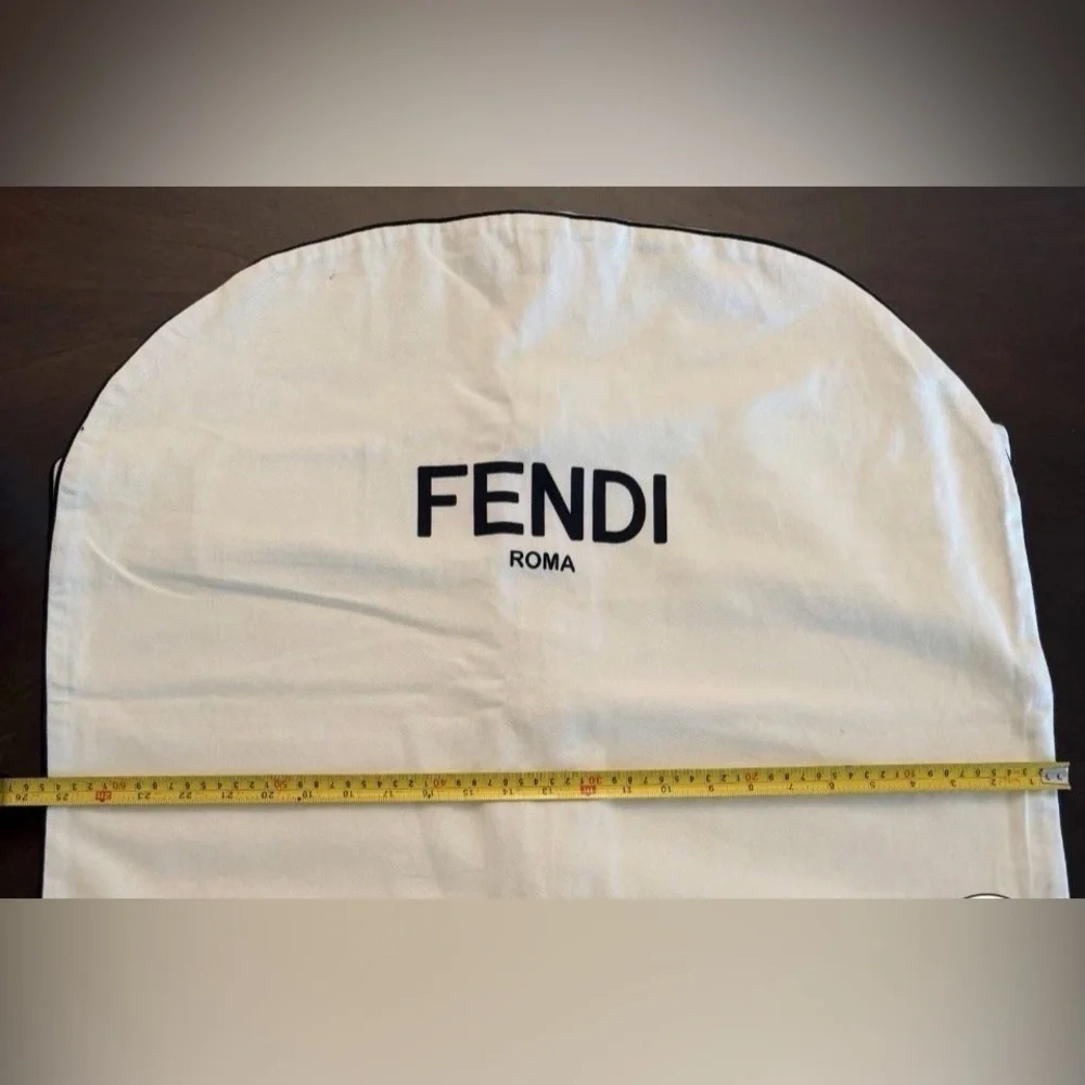 Fendi Roma Garment Bag Black Trim And Beige 52”x25”